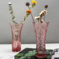 Jarrón de vidrio de flores para la decoración del hogar